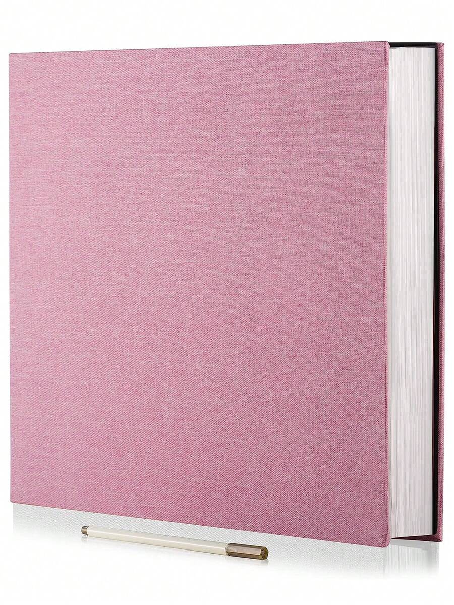 Álbum de fotos magnético autoadhesivo con 40 páginas, cubierta dura de lino, álbum de fotos DIY que incluye bolígrafo metálico y accesorios DIY, compatible con fotos de 3x5, 4x6, 5x7, 6x8, 8x10, 8.5x11 y 11x10.6 pulgadas para regreso a la escuela, regreso a la escuela, útiles escolares J7OJ - Rosa - Ver 1