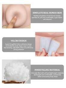 Silicone Breast Shape With Band Hook & Loop Fastener, Silicone Prosthetic Breast, Silicone Breast Plate, Artificial Breast, Soft Touch, Very Realistic - Apricot - View 5
