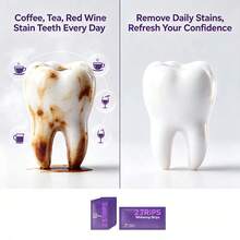 Feimuko 14 tiras blanqueadoras de dientes moradas, 30 min, corrector de color, blanqueamiento dental, aliento fresco, cuidado oral de larga duración, suave para dientes sensibles, eliminación de manchas, placa y dientes amarillos, para mujer y hombre - Fitas blanqueadoras para dientes morados - Ver 5