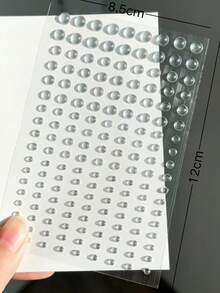 1pc Silver Water Drop Realistic Mixed Size Face Stickers, Y2K Silver White 3D Rhinestone Decals For Makeup Face Art Decoration, Professional DIY Face Stickers For Face Sticker Shop - Silver - View 2