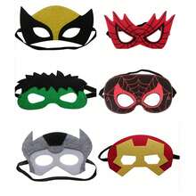 1set/6pcs New Model DIY Street Dance Mask, Felt Mask, Monochrome Eye Mask, Felt Eye Mask, Various Animal Cartoon Shaped Masks, Cartoon Shaped Masks - Multicolor - View 10