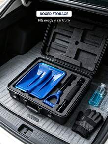 1pc Detachable Snow Shovel For Car Trunk, Heavy Duty Plastic Blade With D-Grip Handle For Winter Snow Removal, Sand And Gravel Cleaning - Snow Shovel - View 7
