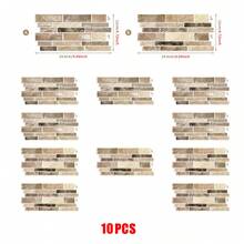 Realistic Stone Pattern On 3D Wall Panels, With A Three-Dimensional Texture Of 9.69 "* 4.72", Flexible Vinyl Tile Decals, And Self-Adhesive Interior Decoration For Kitchens, Bathrooms, And Corridors - B - View 25