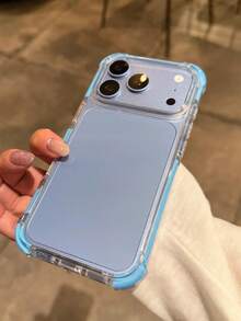 Hybrid Bumper Armor 透明手機殼，相容 iPhone 18 Pro Max 18 Pro 17 Pro Max 17 Pro 16 Pro Max 15 Pro Max 14 Pro Max 13，防震後蓋 - 淺藍色 - 查看 3
