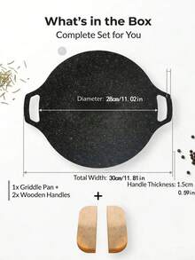 Round Baking Pan, Grill Pan With Handle, Heat-Resistant, Easy To Clean, Suitable For Camping, Hiking Or Outdoor BBQ Party, Suitable For Kitchen, Outdoor Cooking, Suitable For Christmas And Halloween - Iron - View 12
