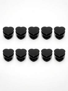 12/8/4/1pc/Set Multi-Functional Heart-Shaped Double-Hole Cord Lock (Silver/Gunmetal/Black), Spring Buckle Adjuster, Commonly Used For Hoodie, Backpack Or Clothing Drawstring Adjustment, Clothing Accessories - Multiple Styles - View 11