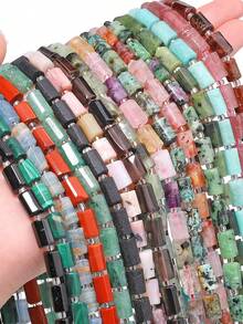 1 Strand 8-11mm Natural Garnet Amazonite Tourmaline Gems Beads Irregular Cylinder Shape Beads For Jewelry Making Diy Bracelet Accessories - Multicolor - View 9