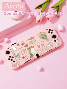 Ayotu بطانية حماية بنمط كعكة القطة والكرز والزنبق، متوافق مع Switch، متوافق مع New Switch2 (2025)/Switch NS/Switch OLED، يمكن تركيبه في القاعدة دون إزالة بطانية الحماية، بطانية حماية عالمي لوحدة التحكم بالألعاب، إكسسوارات ألعاب Switch، مضاد للسقوط، مضاد للانزلاق، مضاد للخدش، أنيق وجميل، مناسب للخريف/عيد الميلاد/العودة إلى المدرسة/الشتاء والمناسبات الأخرى. - مشاهدة 10