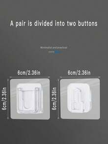 5/10 Pairs Self Adhesive Wall Hooks Set Invisible Seamless Spring Type Double-Sided Adhesive Hooks Wall Mount Storage Rack Accessories For Bathroom Kitchen Living Room Bedroom Apartment Renters No Nail Waterproof Hanging Hooks - Multiple Styles - View 5