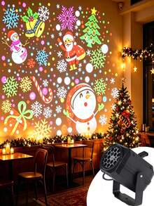 Lampu Proyektor Natal USB, Proyeksi Multi-Pola Kepingan Salju, Manusia Salju & Pohon Natal, Braket yang Dapat Diatur, Untuk Ruang Tamu, Pesta, Rumah, Lampu Sorot Dekorasi Suasana Natal - Lampu proyektor - View 6