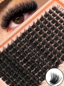 160pcs Thick Eyelash Clusters, 200D D Curl, 10-18mm, Suitable For Beginners, Ideal Beginner Eyelash Clusters, Eyelash Clusters, Create Charming Thick And Curly Lashes, Eyelashes, False Eyelashes, Gift For Girls - D - View 1