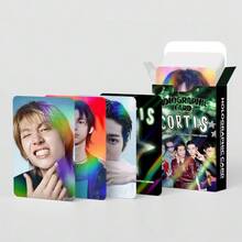 124Pcs CO/RTIS Highly Attractive Collection Photo Card Set - Fan-Made Scrapbook Set (60 Cards, 64 Stickers) Birthday Gift Exchange Card With Display Box, K-POP Support Card, Trading Card Box, Photo Card, Photocard Collection Card, Valentine's Day Gift, Small Gift, Popular Group Support Card, Fan Activity, Support Activity, Fan Merchandise, Collection Card, Star Sticker, New Collection Greeting Card, K-POP Card Display Collection, Popular Music Merchandise, Boxed Decorative Card - Multicolor - View 8