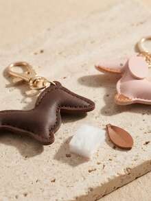 Cute Cartoon-Style Leather Sausage Dog Keychain, Unique Pendant Keyring, Small Gift, Daily Decoration, Mobile Phone Decoration - Multicolor - View 4