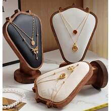 1 pc Stand Pajangan Kalung Kayu Solid Minimalis, Tampilan 3D + Penyimpanan Eksklusif, Pengatur Perhiasan Rumah, Elegan & Praktis - MultiWarna - View 2