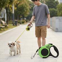 [Retractable Dog Leash] Heavy-Duty Retractable Dog Leash Set, 16FT/5M Anti-Tangle Walking Rope, With Anti-Escape Safety Wristband, One-Click Brake Lock, Comfortable Non-Slip Handle, Suitable For Small, Medium And Large Dogs [Halloween Christmas] Gift - Multicolor - View 2