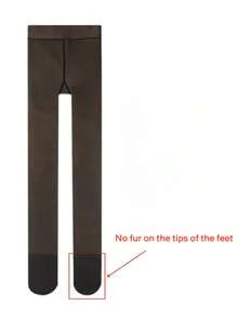 1 Pair 80/220g Plus Size Warm Tights, Semi-Sheer Breathable Single-Seam Thermal Lined Winter Leggings, Suitable For Outdoor Wear In USA/EU - Multicolor - View 8