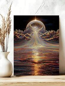 DIY Celestial Light Rays Over Radiant Cosmic Ocean (Frameless Or Framed 8x12 / 16x20 Inches) Paint By Numbers Kit (Acrylic) Arts & Crafts For Adult Beginners, Home Wall Decor, And Holiday Gifts - Sets - View 4