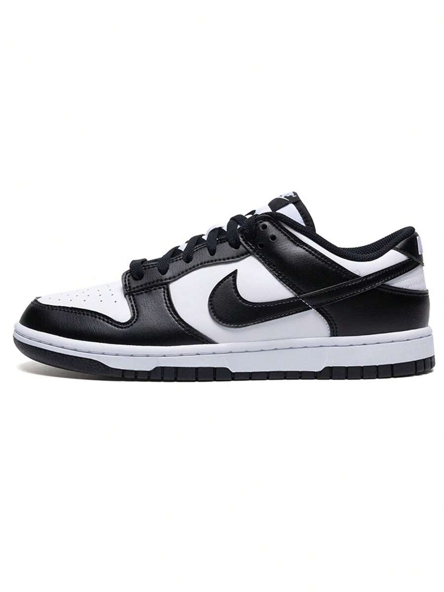 Nike Men's 2026 New DUNK LOW RETRO Vintage Color-Block Sneakers HF5441-100 - Black and White - View 1