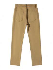 Men's Fashion American Casual Slim Fit Stretch Ankle Length Tapered Jeans - Khaki - View 7