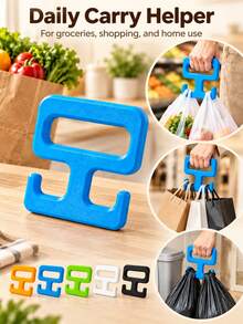 Modern Practical Shopping Bag Handle, Dual Hook Design, Smooth Rounded Edges For Comfortable Grip, Reduces Hand Pressure And Load, Portable Shopping Bag Handle Aid, Suitable For Supermarket Shopping, Supermarket Trips, All-Season Home Daily Use - Multicolor - View 2