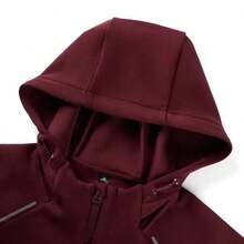 Adidas New Men's Outdoor Running Training Casual Windproof Woven Hooded Jacket - Burgundy - View 4