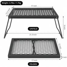 Wanfeeso Heavy Duty Folding Campfire Grill - Portable Outdoor BBQ Rack For Camping & Patio - Collapsible Fire Pit Cooking Grate & Rug Accessory - Carry Bag - Grill 17*12.2 - View 2