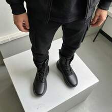 New Men's Breathable Soft-Sole Hiking Boots, All-Match Style Versatile For Outdoor Wear, All Seasons - Black - View 5