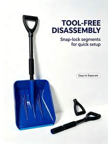 1pc Detachable Snow Shovel For Car Trunk, Heavy Duty Plastic Blade With D-Grip Handle For Winter Snow Removal, Sand And Gravel Cleaning - Snow Shovel - View 4