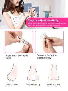 2pcs Adjustable Silicone Nose Clips - Transparent Nose Bridge Clips - Reusable, Odorless, Battery-Free, Multi-Scenario Application, Aesthetic & Comfortable, Nose Shape Corrector, Nose Patch - Multicolor - View 2