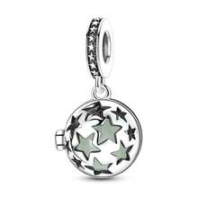1 Pieces Original Design Silvery Color Hot Air Balloon Charms Beads For Women Luminous Star Pattern Fits Original Bracelet & Necklace DIY Making - Multicolor - View 12
