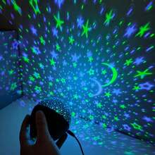 Starry Sky Projection Light - 360° Rotating Star & Moon Atmosphere Lamp - USB Powered Bedroom Night Light - Birthday Party, Camping, New Year Gift - Starry Sky Projector Light - View 8