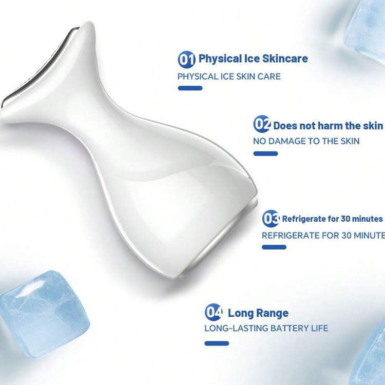 Facial Ice Massage Hammer, Hands-Free Cold Compress Skincare Device, Lifting And Firming, Pore Shrinking, Portable Ice Skin Device - White - View 2
