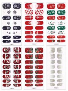 YBJK Christmas Warm Winter Nail Stickers Waterproof Full Coverage Snowflake Nail Art Decals Accessories - Multicolor - View 4
