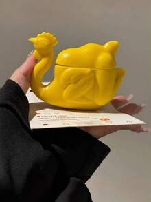 可愛3D炸雞矽膠耳機保護套，卡通美食造型防震保護殼，相容於 4、Pro/Pro 2/Pro 3，柔軟防摔耳塞套，附鑰匙圈 - 彩色 - 查看 2