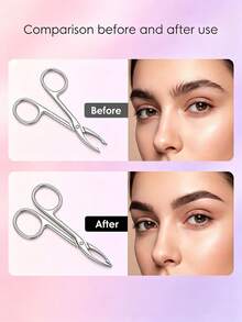1/2Pcs Scissor Handle Eyebrow Tweezers Set, Straight & Curved Tip, Stainless Steel Precision Brow Plucker, Portable Beauty Grooming Tool For Removing Stray Facial Hairs, Eyebrow Shaping Accessory - Eyebrow Tweezers - View 6