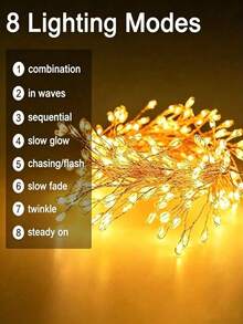Solar String Lights Outdoor 100/200/300 LED Fairy Star Lights, 8 Modes Solar Powered Garden Patio Party Wedding Decoration - Solar Firecracker Lights - View 7