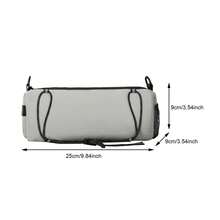 Grey Nylon Bicycle Handlebar Storage Bag Water Repellent With Mesh Pockets For Road Mountain Bike Daily Commuting Short‑Distance Cycling Item Storage - Grey - View 6