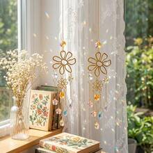 2Pcs Flower Crystal Suncatcher Window Hanging Boho Room Decor - 2-piece Petal Sun Catcher - View 5