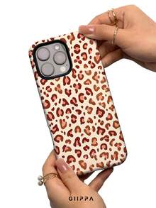GIIPPA 1pc Earth Yellow Leopard Print Design Phone Case, Compatible With Phone 17 Pro Max, 16 Pro Max, 15 Pro Max, 14 Pro Max, Korean Style High-End Fashion Fun Phone Case, Suitable For 11/12/13/14/15/16 Pro Max Plus Elegant Design Unisex, Perfect Gift For Girlfriend On Christmas, Valentine's Day, Easter, Wedding Season And Birthday! - Earth Yellow - View 4