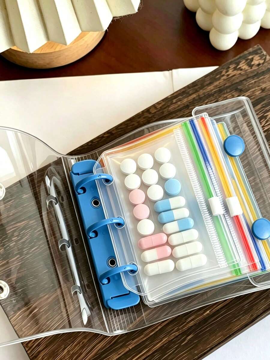 Pill Storage Box Set,Pill Organizer Bag,7-Day Pill Storage Box,Multi-Layer Medicine Storage Bag With 7 Colorful Compartments,Zippered Pill Storage - Multicolor - View 1