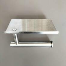 Stainless Steel Wall-Mounted Toilet Paper Holder With Shelf - Stylish Bathroom Accessory, Space-Saving - A - View 9
