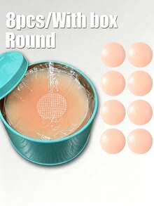2/8/10/12pcs Reusable Invisible Seamless Self-Adhesive Nipple Covers, No Residue No Shifting, Suitable For Multiple Occasions - Baby Pink - View 8