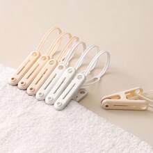 12pcs Tether‑Plastic Laundry Clothespins, Windproof Hanging Clothes Pegs With Rope, Multi‑Purpose Non‑Slip Clips For Towels, Socks, Underwear Outdoor Drying - Multicolor - View 3