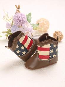 Winter New 0-1 Year Old Infant Printed Soft Sole Infant Boots - Coffee Brown - View 4