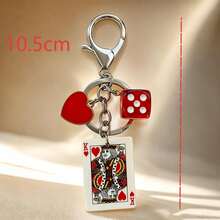 1pc/3pcs Unisex Realistic Poker Pendant, Poker Element Multi-Sided Dice Accessory Keychain, Creative Hip-Hop Bag Charm - Multicolor - View 4