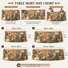 Table Cloth Table Skirt 1 Holiday Christmas Flowers Retro Bell Rose Decoration Design Polyester Material Is Suitable For Dining Room Kitchen To Send An Activity Holiday Decoration. - 1 - View 2