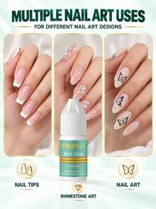 3g 4pcs Quick-Dry Nail Glue, Tip Needs To Be Cut, Compact And Portable, Super Strong Adhesion, No Lamp Required, Suitable For Professional Nail Art And Home DIY Nail Art - 3g - View 3