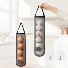 Multifunctional Kitchen Mesh Storage Bag, Portable Hanging Perforated Breathable Garlic & Ginger Wall-Mounted Storage Basket, Home Essential Organizer - Multicolor - View 6