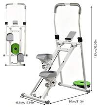 Stair Stepper Exercise Machine For Home Gym, Foldable Vertical Stair Climber, Extended Step Range - Grey - View 2
