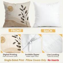 4pcs/1pc Bohemian Plant & Sun Pattern Pillow Covers, Single-Sided Print Cushion Cases, Suitable For Living Room, Bedroom, Home Decor, All-Season Use - Multicolor - View 4